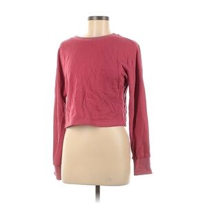 Zesica Cropped Sweatshirt Pink Women's Size Medium